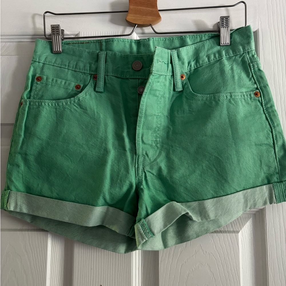 Levi’s 501 Mid-rise Jean Shorts - Mint Green